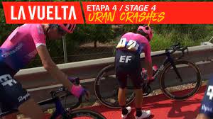 Lo importante hoy era no perder tiempo con los corredores de la general y así lo hemos hecho, estamos listo para lo que viene en esta semana de competencia, finalizó rigoberto. Uran Crashes Stage 4 La Vuelta 19 Youtube