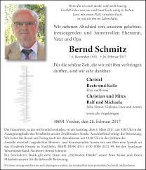 Traueranzeigen von Bernd Schmitz