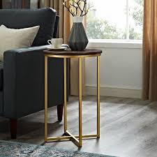 Daisy Dark Walnut Round End Table By Ember Interiors Walmart Com Side Table Round Side Table Living Room Accent Tables