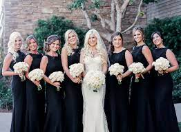Black evening dress from silk and french lace. 10 Gorgeous Bridesmaid Dresses For Chic Winter Weddings