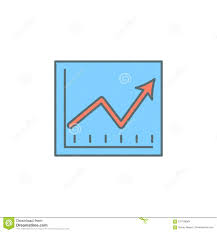 financial indicators in chart dusk style line icon element