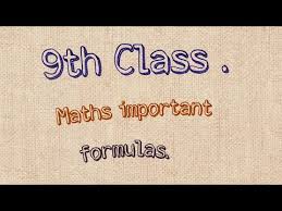 9th Class Important Formulas Maths Youtube
