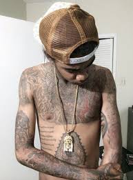 Bleaching His Skin Like Famed Vybz Kartel To Flaunt His New Tattoos Portrait Jewel T Shirt