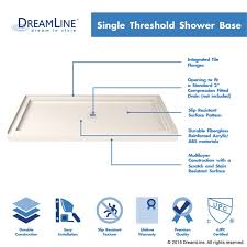 Shower pans are attached on the floor of the shower stall in order to collect the water when you take a shower. Slimline Single Threshold Shower Base Dreamline