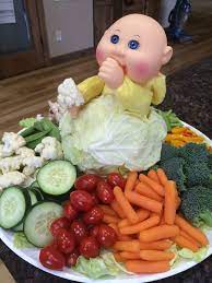 Cabbage Patch Veggie Tray For Gender Reveal Baby Shower I Made For My Niece Baby Shower Desserts Boy Baby Shower Food For Girl Boy Baby Shower Food