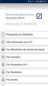 Die bkk deutsche bank ist teil der kooperationsgemeinschaft der krankenkassen und bietet daher alle von der zentralen prüfstelle prävention (zpp) zertifizierten gesundheitskurse an. App Bkk Deutsche Bank