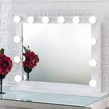 Joyful Store Hollywood Lighted Makeup Mirror Gloss White Aluminum Frame Optic Quality Glass Detachable Wood Schminkspiegel Hollywood Schminkspiegel Beleuchten
