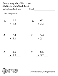 Decimal multiplication multiplying decimal numbers. Math Multiplicationksheets 5thksheet Book Free Printable Decimals For Fifth Grade Fun 3rd Samsfriedchickenanddonuts