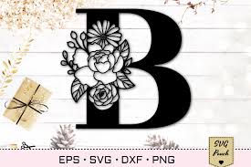 Download Floral Letter B Svg Flower B Monogram Font Initial Svg 549493 Cut Files Design Bundles