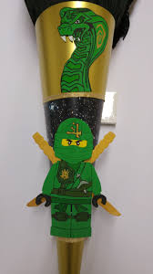 Lego Ninjago Ninja Schultute Green Grun Schultute Basteln Ninjago Schultute Schultute
