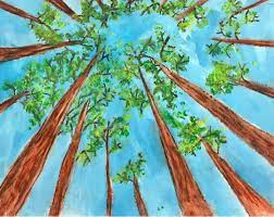 Looking Up Fresh Fall Forest Art With Cathy Hicks Forest Art Sisters Art Perspective Art