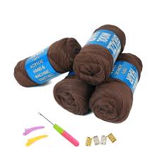 Braided faux loc with brazilian wool.nigerian hair styles. 100 Brazilian Wool Hair Acrylic Yarn For African Braids Senegalese Twist Faux Locs Wraps And Crochet Hook Buy Online In Guyana At Guyana Desertcart Com Productid 164364845
