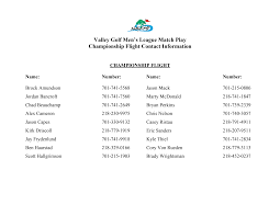 Match Play Contact Info 2013