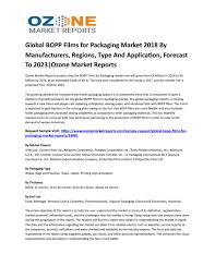 Global Bopp Films For Packaging Market 2018 By Manufacturers