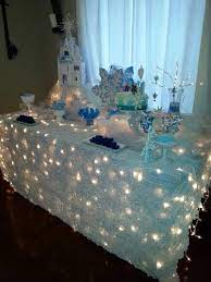You can decorate the table just like you have a snow inside or refresh the whole room atmosphere with a blue or. Winter Party Tablecloth Ideas The Bright Ideas Blog Elsa Birthday Party Frozen Theme Party Frozen Themed Birthday Party