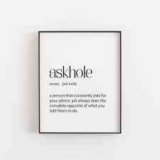 Askhole Definition Funny Friend Gift Funny Friend Birthday Etsy Funny Gifts For Friends Funny Friend Birthday Funny Best Friend Gifts