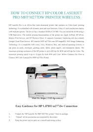 Hp laserjet m477fdw driver direct download was reported as adequate by a large percentage of our reporters, so it should be good to download and install. How To Connect Hp Color Laserjet Pro Mfp M277dw Printer Wireless Setup By Sandra Carol Issuu