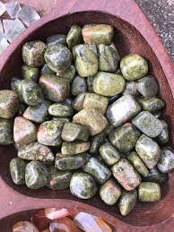 Unakite Jasper Green Pink Stone Heart Chakra Heart Etsy