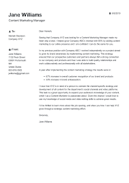 Content Marketing Manager Cover Letter Example In 2021 Cover Letter Example Free Cover Letter Examples Letter Example