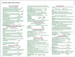 Was a very lovely evening dinner by myself booked for 7:45 on a sunday night ended up getting there just as all tables were finishing had the whole pat. Frankie S Italian Kitchen Menu In Lawrence Pennsylvania Usa