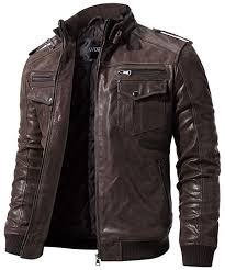 Biker Retro Brown Leather Motorcycle Jacket Genuine Leather Jacket Jackets Men Fashion Brown Leather Motorcycle Jacket Leather Jacket Men Style
