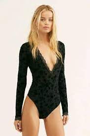 Free People Babes In Bandeaus Bodysuit Black Combo Size S Small New With  Tags | eBay