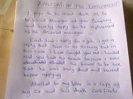 The next thing after your address is the date. Application For Employment Funny