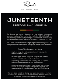 The other is the fourth of july. Rails Juneteenth Freedom Day Milled