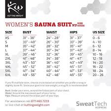 Sauna Suit Sizing Guides Cutting Weight Kutting Weight
