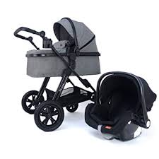 Große kinderwagen reifen in einem weiten abstand sind naturgemäß sicherer als kleine räder, die eng beieinander stehen, denn durch den größeren abstand erhöht sich die standfestigkeit. Pixini 3in1 Trio Kinderwagen Set Arizona Grau Melange Amazon De Baby