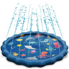 Uiter Sprinkle Und Splash Spielmatte Blau Aufblasbare Sprinkler Matte Sommer Outdoor Spritz Spielzeug F R Kinder Haustiere 150 C In 2020 Outdoor Decor Outdoor Decor