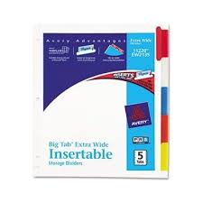 Get 5% in rewards with club o! Avery Dennison Worksaver Big Tab Extrawide Dividers W 5 Multicolor Tabs 9 X 11 White 1 Set Buy Online In Angola At Angola Desertcart Com Productid 118849175