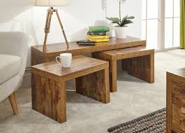 With the best nesting coffee table in your home, you have a modern style offering you versatility with multiple uses taking up a small space. Jakarta Long John Coffee Table Set 1 Large 2 Small Tables Distressed Style Nest For Sale Online Ebay