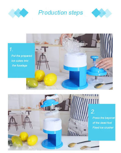 Ice Crusher and Shaved Ice Gola Ganda Maker Machine Hand Shaved Ice Machine Manual Fruit Smoothie Machine Mini Household Ice Shaver Small Ice Crusher