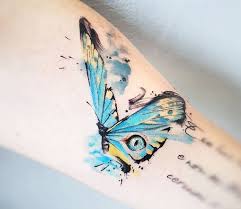 Blue butterfly mini tattoos by temporarytat tempor. Butterfly Tattoo By Ilaria Tattoo Art Post 29107