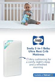 Sealy 2 In 1 Ultra Rest 2 Stage Crib And Toddler Mattress Breathable Waterproof Walmart Com Toddler Mattress Baby Mattress Cribs