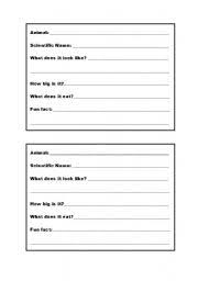 English Worksheets Ocean Animal Research