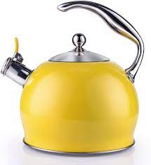 Simply lift the oxo good grips uplift tea kettle by its handle and the spout opens automatically! Amazon Com Sotya Tea Kettle Best 3 Liter Induction Modern Stainless Steel Surgical Whistling Teapot Tea Pot For Stove Top Bright Yellow Kitchen Dining