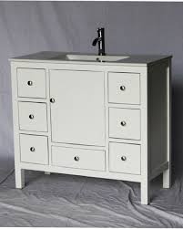 Using that standard number, anything with less depth than 21 would be something we consider a shallow depth bathroom vanity. 40 Inch 18 Deep White Bathroom Vanity White Porcelain Top S3040w