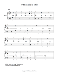 What Child Is This Beginner S Piano Sheet Music Notes Piano Sheet Music Sheet Music Beginner Piano Music