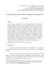 There is no place safe for women like us. Pdf Understanding Sexual Harassment Predictors And Consequences Arnida Jahya Academia Edu