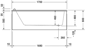 Bathtub with a rectangular basic and internal shape. Starck Bade Duschwannen Badewanne 700335 Duravit