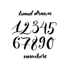 Basic calligraphy hand lettering for beginners: Collection Of Hand Drawn Numbers Hand Drawn Lettering Background Ink Illustration Modern Brush Calligraphy Lettering Hand Drawn Lettering How To Draw Hands