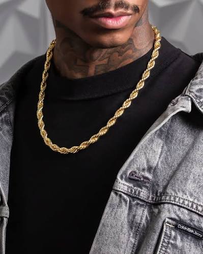 8mm Rope Chain | Hip Hop Jewelry | King Ice Gold Plated / 14K Gold / 24"