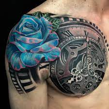 Pin By Elijah Estrada On Tattoos Rose Tattoo Sleeve Rose Chest Tattoo Watch Tattoos