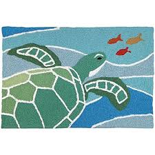5 out of 5 stars. Jellybean Sea Turtle On Blue Waves Coastal Indoor Outdoor Machine Washable 21 X 33 Accent Rug Walmart Com Walmart Com