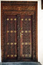 Traditional wooden carved door in Stone ...