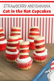 Seuss themed party or story time treat. Cat In The Hat Cupcakes Mom For All Seasons