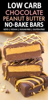 For a quick topping, i sprinkled sugar free chocolate chips on each serving. Low Carb No Bake Chocolate Peanut Butter Bars Keto Vegan Sugar Free The Big Man S World