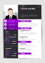 You may have to use certain design software to incorporate a background image on your. Personal Resume Modern Template In Purple Style Vector Illustration Royalty Free Cliparts Vectors And Stock Illustration Image 98356006